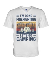 Firefighting Camping V-Neck T-Shirt tile