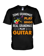 Real grandmas play guitar V-Neck T-Shirt tile