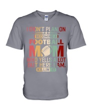 Football Mom V-Neck T-Shirt tile