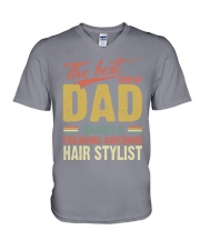 The best kind of dad raises a Hairstylist V-Neck T-Shirt tile