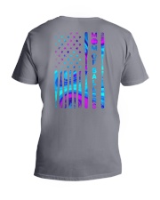 SOFTBALL MOM - AMERICAN FLAG V-Neck T-Shirt tile