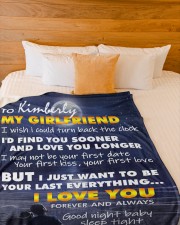 CUSTOM NAME - Special Gift To Your Girlfriend Large Fleece Blanket - 60" x 80" aos-coral-fleece-blanket-60x80-lifestyle-front-02a