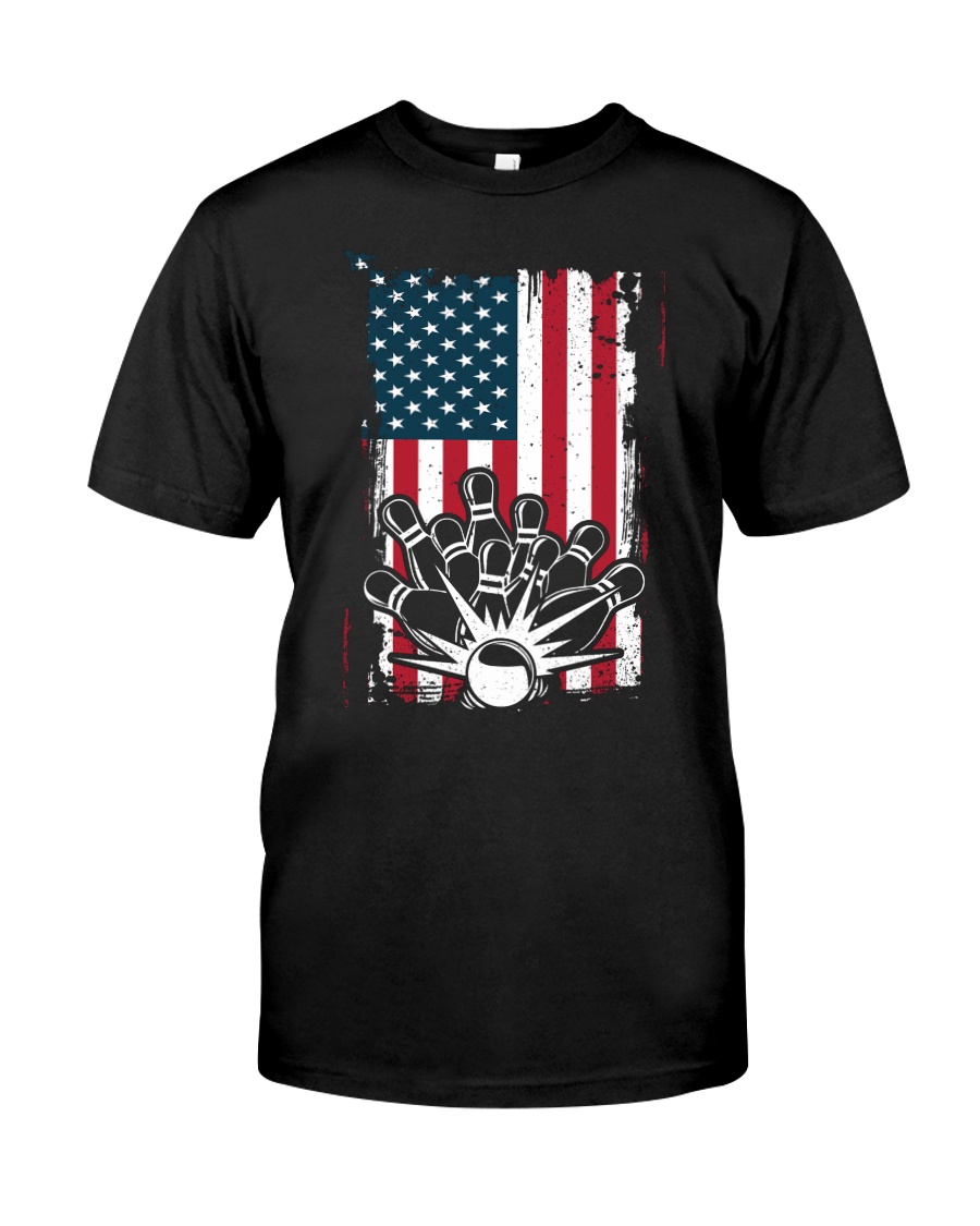 Bowling T-Shirts American Flag Special Gift Classic T-Shirt