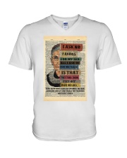 RBG I Ask No Favors For My Sex V-Neck T-Shirt tile