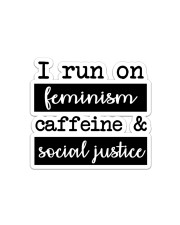 I Run On Feminism Caffeine And Social Justice Sticker tile