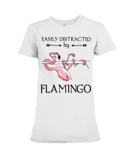 Easily Distracted By Flamingo Premium Fit Ladies Tee tile