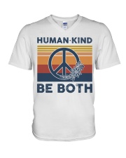 Human - Kind Be Both Retro V-Neck T-Shirt tile