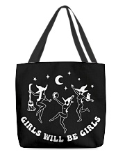 Girls Will Be Girls - Feminist Witch All-Over Tote tile