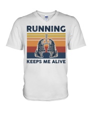 Running Keeps Me Alive V-Neck T-Shirt tile