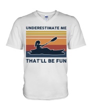 Underestimate Me That'll Be Fun - Kayaking V-Neck T-Shirt tile