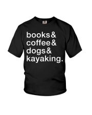 Books Coffee Dogs Kayaking Youth T-Shirt tile