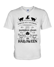 When Black Cats Prowl V-Neck T-Shirt tile