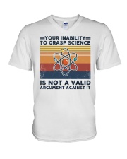 Your inability to grasp science V-Neck T-Shirt tile