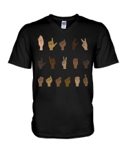 Black Lives Matter ASL V-Neck T-Shirt tile