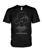 RBG Notorious Outline V-Neck T-Shirt tile