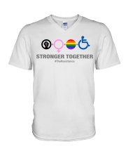 Stronger Together Symbol V-Neck T-Shirt tile