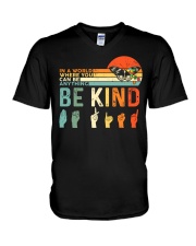 In A World Where You Can Be Anything Be Kind V-Neck T-Shirt tile