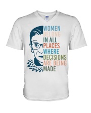 Women Belong In All Places V-Neck T-Shirt tile