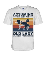 Assuming I'm Just An Old Lady - Weightlifting V-Neck T-Shirt tile