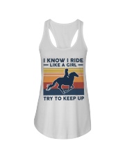 I Know I Ride Like A Girl - Horses Ladies Flowy Tank tile