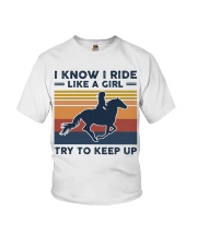 I Know I Ride Like A Girl - Horses Youth T-Shirt tile