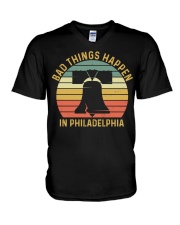 Bad Things Happen In Philadelphia Vintage V-Neck T-Shirt tile