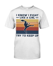 I Know I Fight Like A Girl - Tae Kwon Do Retro Classic T-Shirt tile