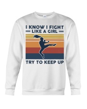 I Know I Fight Like A Girl - Tae Kwon Do Retro Crewneck Sweatshirt tile