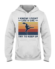 I Know I Fight Like A Girl - Tae Kwon Do Retro Hooded Sweatshirt tile