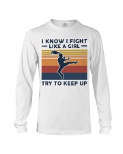 I Know I Fight Like A Girl - Tae Kwon Do Retro Long Sleeve Tee tile