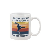 I Know I Fight Like A Girl - Tae Kwon Do Retro Mug tile