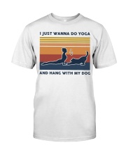 I Just Wanna Do Yoga And Hang With My Dog Premium Fit Mens Tee tile