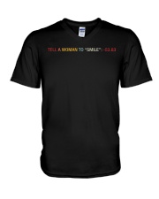 Tell A Woman To ''Smile'' V-Neck T-Shirt tile