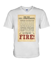 Hamilton The Ten Duel Commandments V-Neck T-Shirt tile