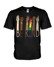 Be Kind Sign Language Equality V-Neck T-Shirt tile