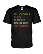 A Woman's Place Is In The House And The Senate V-Neck T-Shirt thumbnail