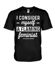 RBG I Consider Myself A Flaming Feminist V-Neck T-Shirt tile