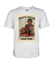 Beauty Has No Skin Tone V-Neck T-Shirt tile
