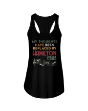 My thoughts have been replaced by Hamilton lyrics Ladies Flowy Tank tile