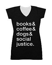 Books Coffee Dogs Social Justice All-Over Dress tile