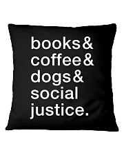 Books Coffee Dogs Social Justice Square Pillowcase tile