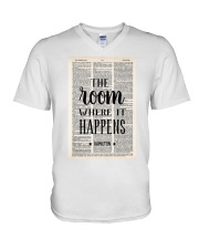 Hamilton The Rooms Where It Happens V-Neck T-Shirt tile