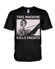 This Machine Kills Facists V-Neck T-Shirt tile