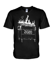 2020 Dumpster On Fire V-Neck T-Shirt tile