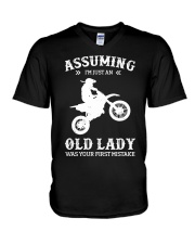 Assuming I'm Just An Old Lady - Motocross V-Neck T-Shirt tile