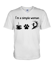 I'm A Simple Woman - Surfing V-Neck T-Shirt tile