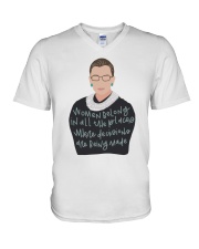 RBG Women Belong In All Places V-Neck T-Shirt tile