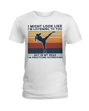 I Might Look Like I'm Listening To You Kickboxing Ladies T-Shirt tile