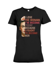 I Love The Woman I've Become Today Premium Fit Ladies Tee thumbnail