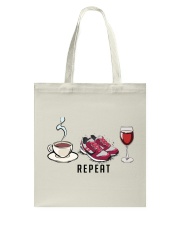Running Coffee Wine Repeat Tote Bag tile